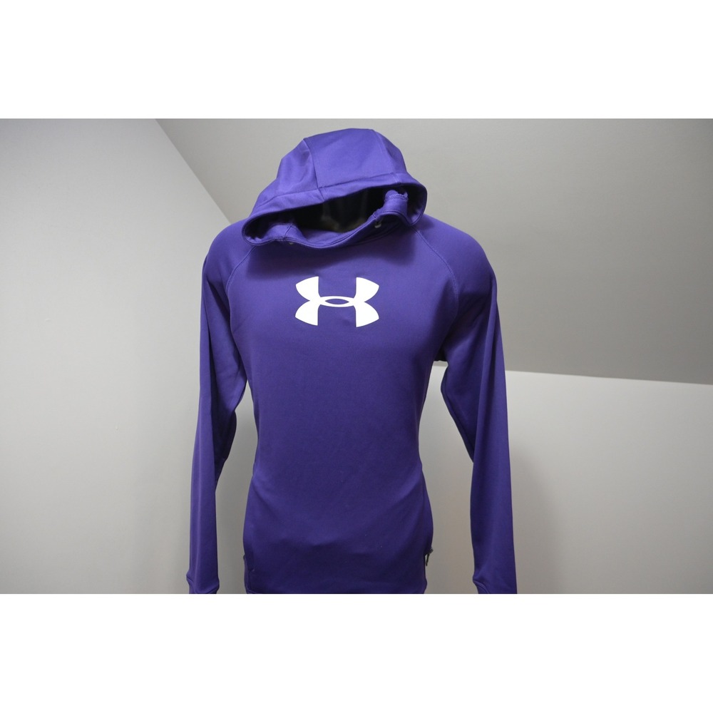 Under Armour Hoodie Mens Medium Purple Loose Pullover Zipper Pockets Excellent